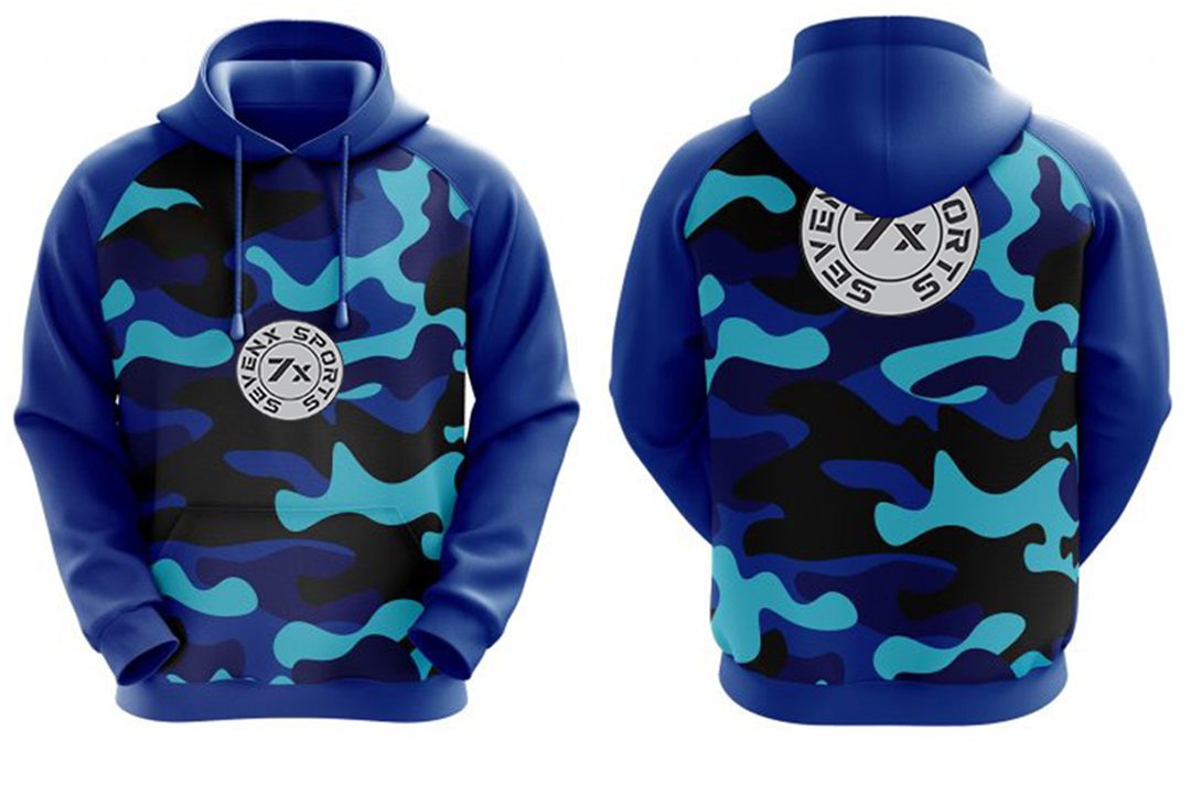 Blue Camouflage Pullover Hoodies